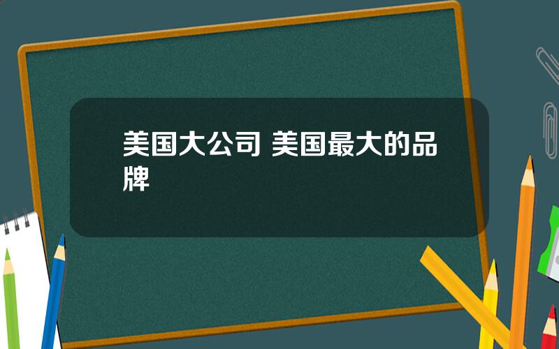 美国大公司 美国最大的品牌